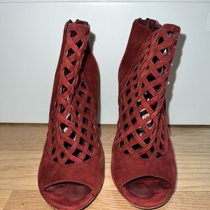 Oxblood suede Jimmy Choo bootie